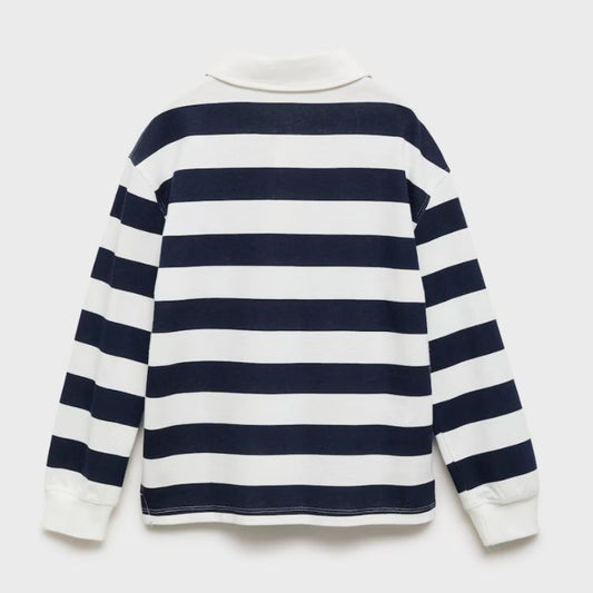 MNG stribet skate trøje - navy/hvid (kids)