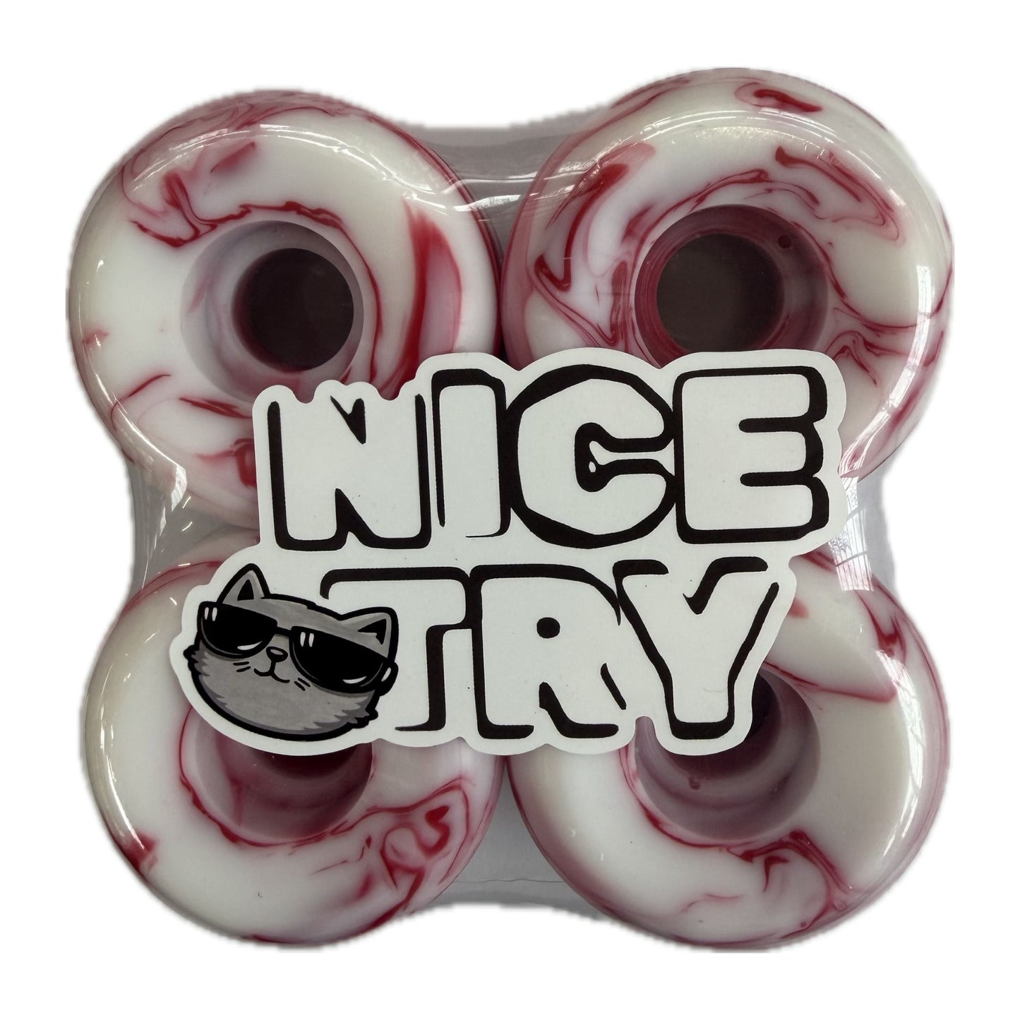 NiceTry skateboard hjul - 54mm 101A - Swirl Edt. (pink)