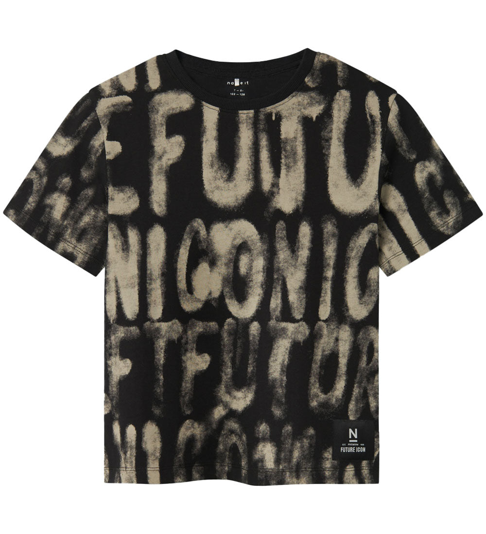 Name It Underground grafitti t-shirt - sort eller hvid str. 128 (kids)