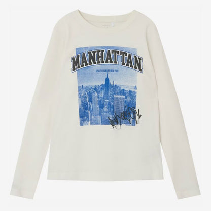 Name It 'Manhatten' longsleeve t-shirt - hvid (kids)