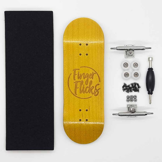 Finger flicks - Yellow Wooden Complete fingerboard