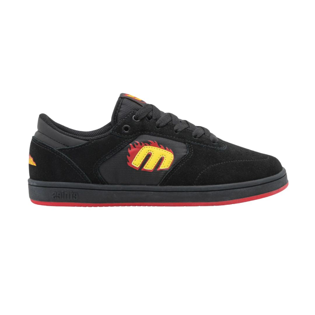 Etnies skatesko - Windrow x Santa Cruz flames - sort/rød (kids)