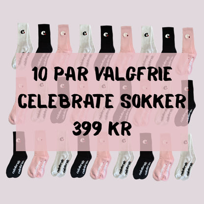 Celebrate skate sokker/strømper 10 par til 399 kr.