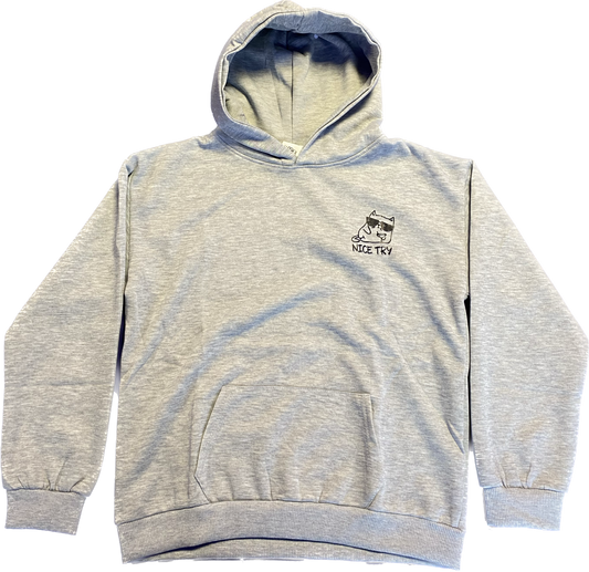 Nice Try 'original' Hoodie - Grå (kids)