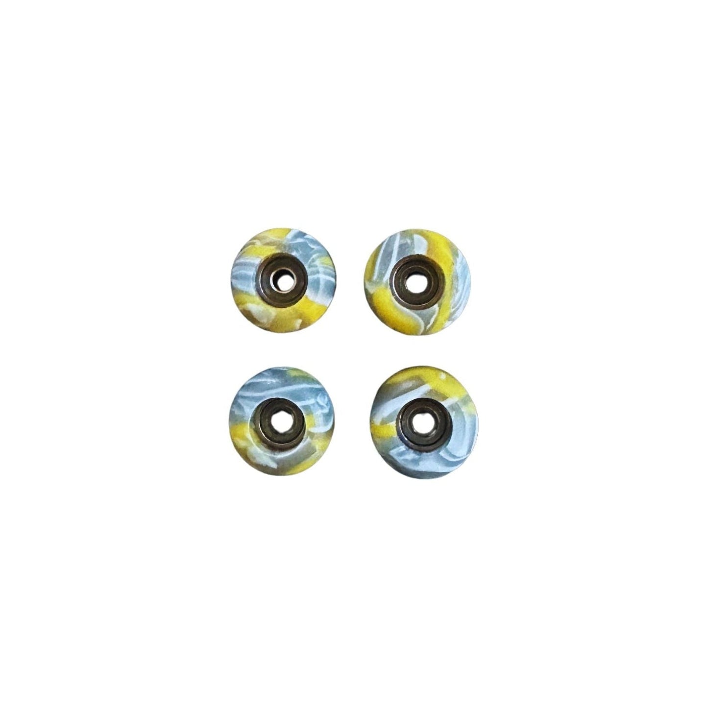 Fingerboard hjul med kuglelejer - Swirl Edition (gul)