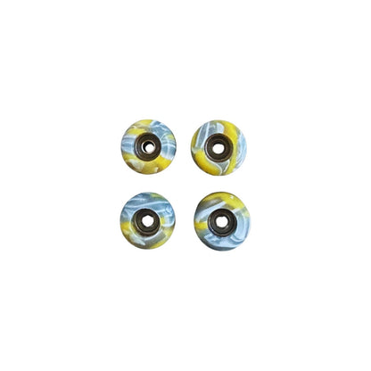 Fingerboard hjul med kuglelejer - Swirl Edition (gul)