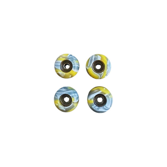 Fingerboard hjul med kuglelejer - Swirl Edition (gul)