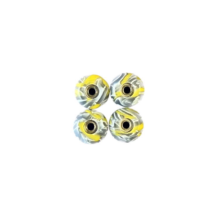 Fingerboard hjul med kuglelejer - Swirl Edition (gul)