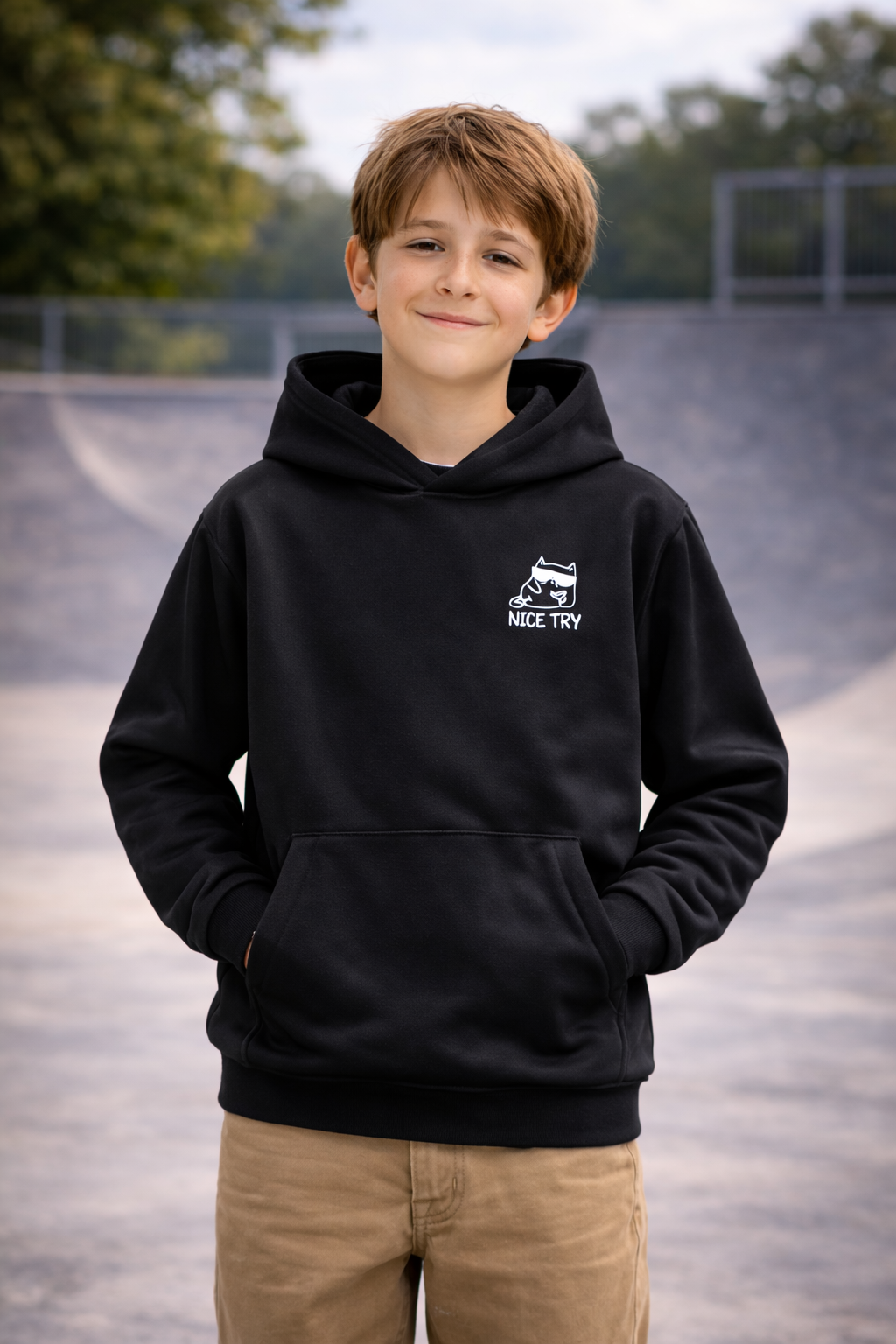 NiceTry 'original' Hoodie - sort (kids)