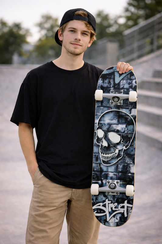 NiceTry - Skateboard Deck - Wall Skull