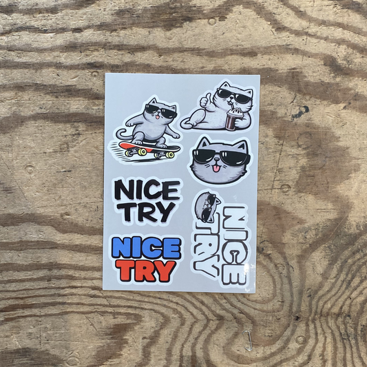 Nice Try Swag kat stickers 5stk