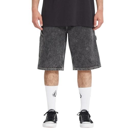 Volcom - Labored Denim Utility Short - LIGHT ACID BLACK