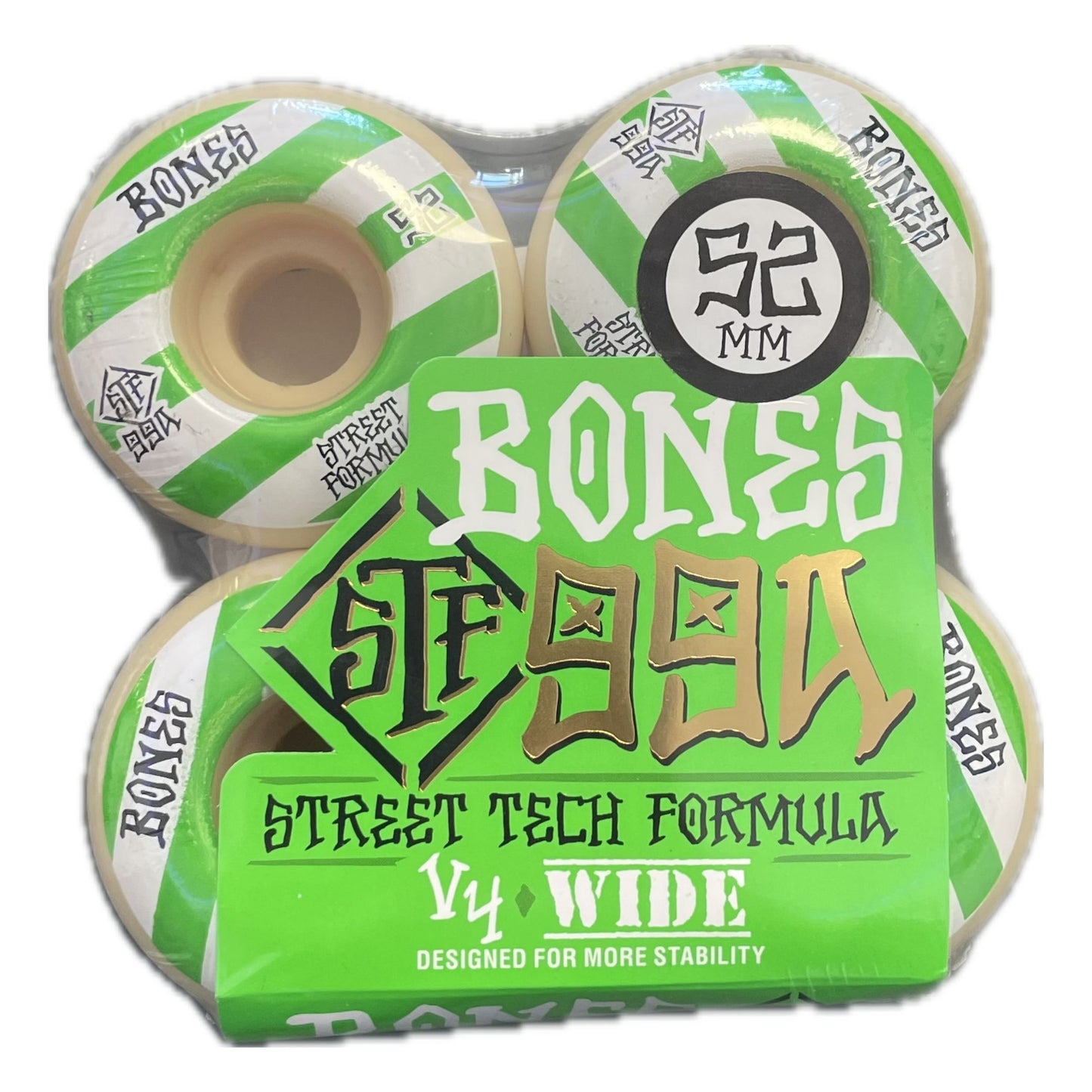 Bones - Patterns V4 52mm Wide - 99A Street Tech Formula Grøn
