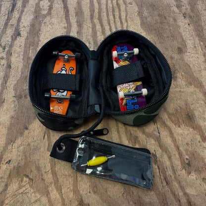 Fingerboard taske til 2 finger skateboards - sort eller camouflage farve