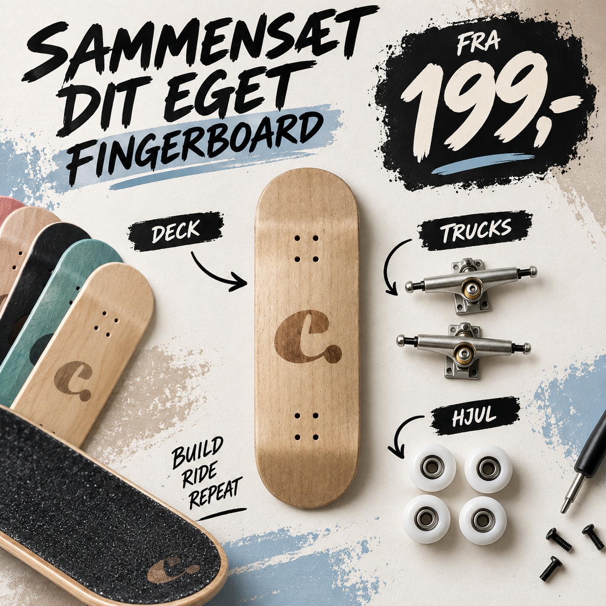 Komplet fingerboard - sammensæt dit eget design