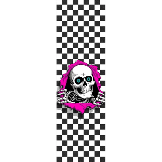 Powell Peralta Grip tape - Ripper Checker White  9" (1 sheet)