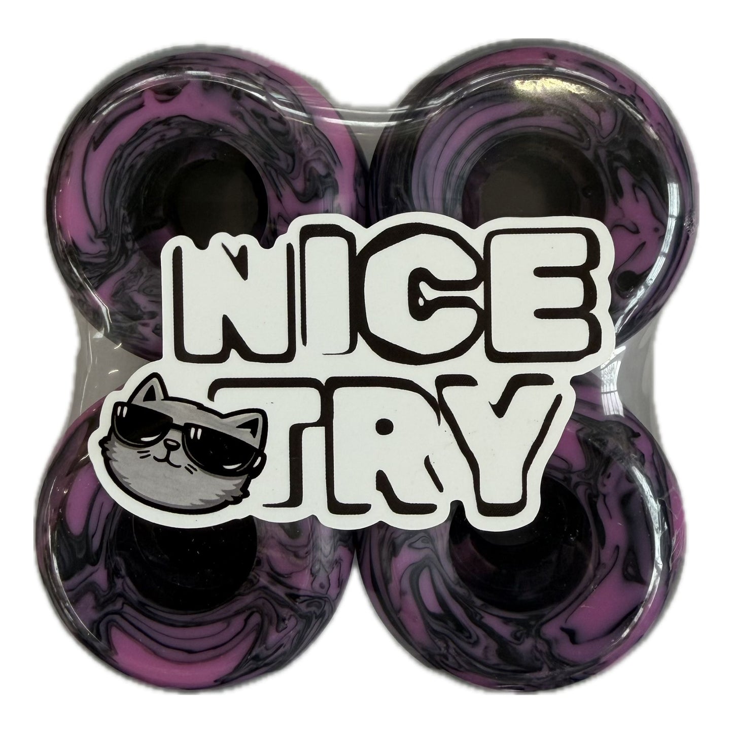 NiceTry skateboard hjul - 54mm 101A - Swirl Edt. (lilla)