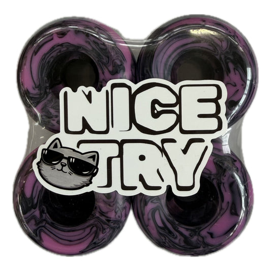 NiceTry skateboard hjul - 54mm 101A - Swirl Edt. (lilla)