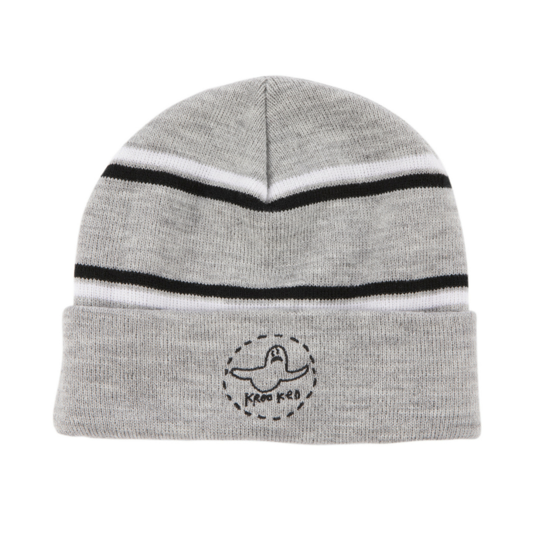 Krooked - Beanie Trinity Cuff - Grey/White/Black